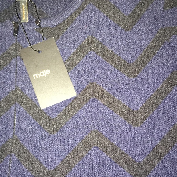 Maje Blue Romy Jaquard Knit Dress Chevron - Picture 2 of 4